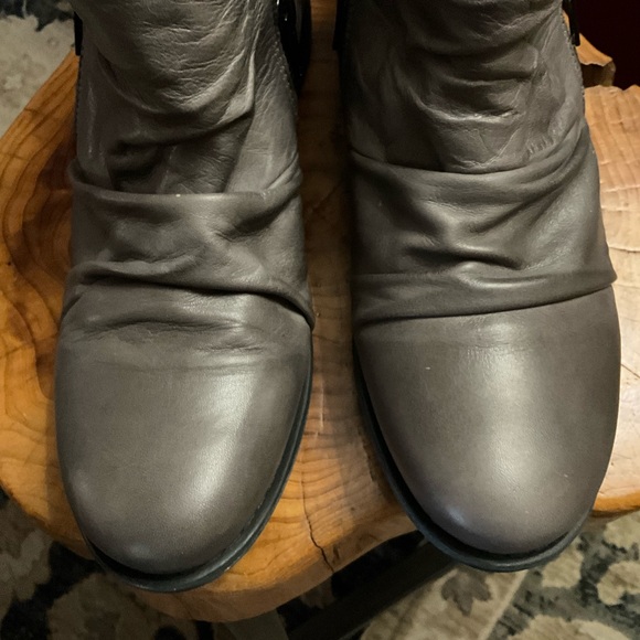 Miz Mooz Luna ruched leather ankle booties with dual side zip 9 $175 - Picture 2 of 11